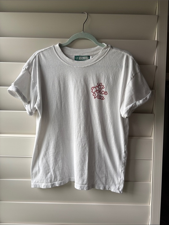 Girl Dangerous Tops - Girl Dangerous White Graphic Tee La Dolce Vita 100% organic cotton